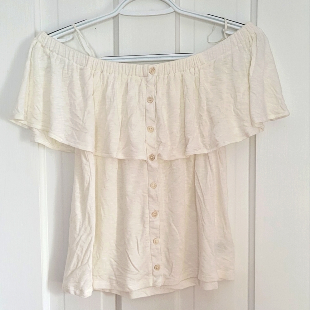 AE off the shoulder slub top